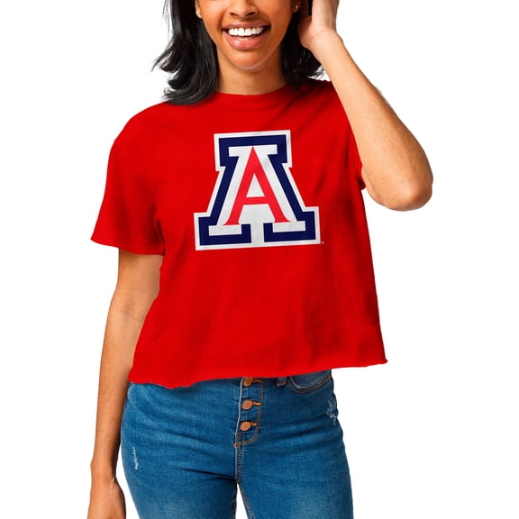 Women's League Collegiate Wear Red Arizona Wildcats Clothesline Cropped T-Shirt