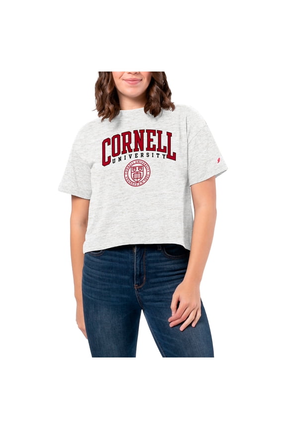 Women's League Collegiate Wear  White Cornell Big Red Intramural Midi Tri-Blend T-Shirt