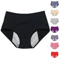 thumbnail image 1 of Women's Leak-Proof Menstrual Panties - Mid-Waist Breathable Period Underwear for Postpartum & Plus Size, Full Coverage Anti-Leak Briefs Purple 4X-Large, 1 of 8