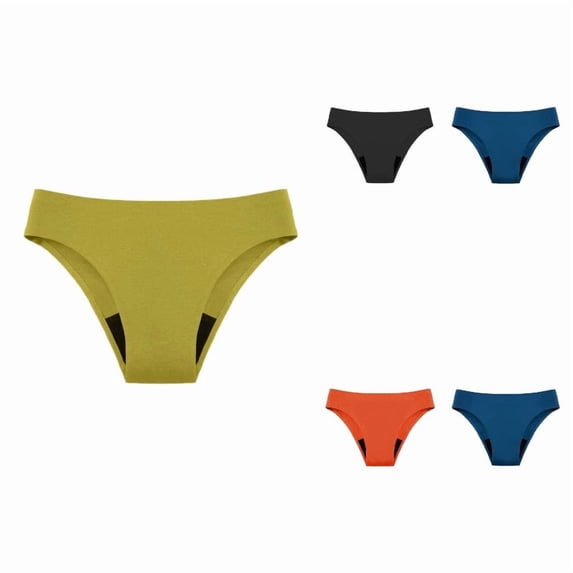 Women's Leak Proof Menstrual Swimwear Bottoms Solid Color, 4-Layer Absorbent Period Swim Bottoms, High Waist Quick-Dry Waterproof Panties for and Women