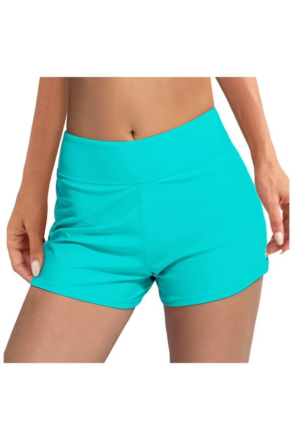 Women's Leak Proof Swim Trunks High Waisted Bathing Suit Bottoms Swimwear Swimming Swimsuit Board Shorts Mint Green M