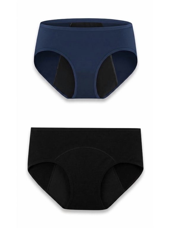 Women's Leakproof Period Panties 2 Pack Black & Maroon
