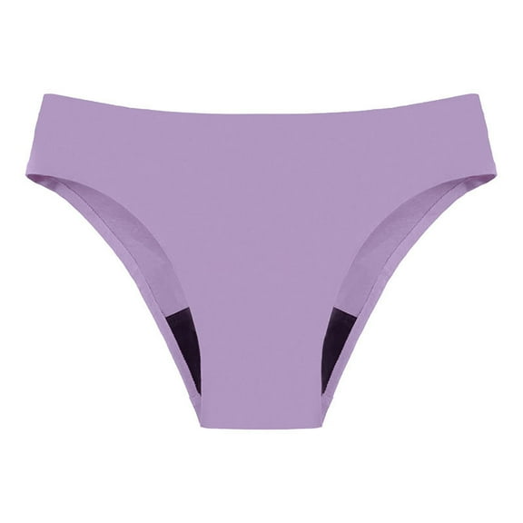 Women's Leakproof Swim Trunks - High Waist Absorbent Quick-Dry Bikini Bottoms for Teenagers & Period Safety ,Light Purple,M