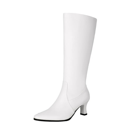 Women's Leather Ankle Boots High Heels Stiletto Square Toe Fashion Side Zipper Winter Fall Short Boots for Work Formal Outdoor Trendy 2025 Y2K Boots