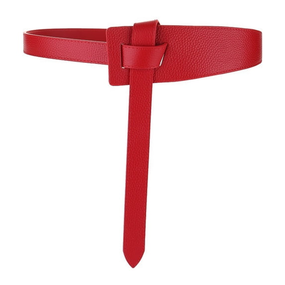 Women's Leather Belt Dress Belt for Jeans Jumpsuit Coat Fashion Tie a Knot Genuine Leather Waist Belt