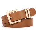 thumbnail image 1 of Women's Leather Belt for Jeans Pants Dresses Fashion Ladies Belt Square Gold/Silver Buckle Waist Belt for Women, 1 of 6