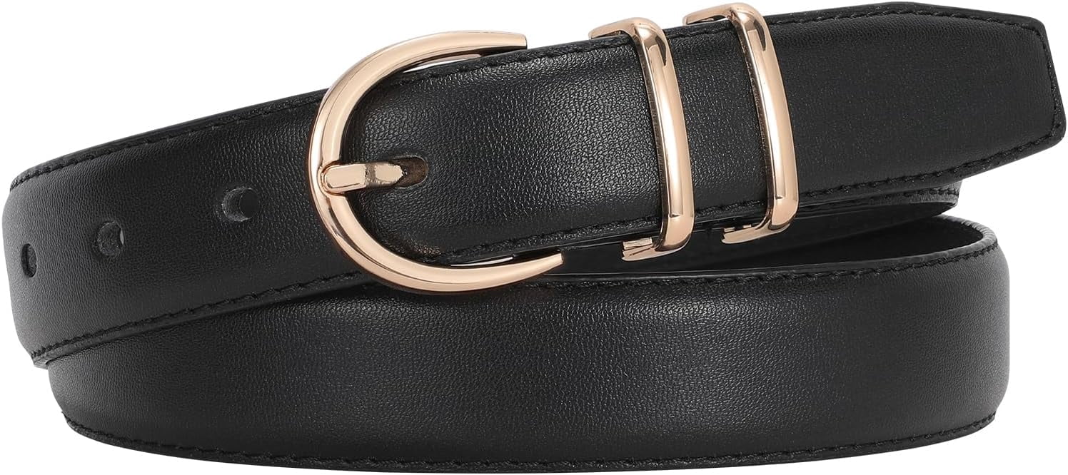 9781 3 Pack Womens Fashion Leather Belts For Jeans Dresses Pants Black 3 Pack Plus Size Women main image 2