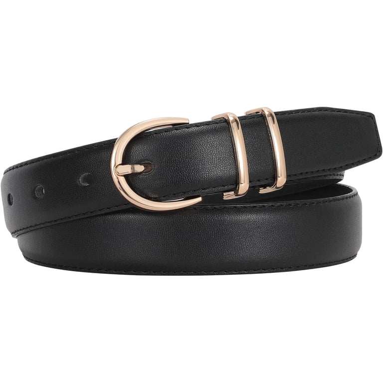 9781 3 Pack Womens Fashion Leather Belts For Jeans Dresses Pants Black SANSTHS 3 PACK Women Leather Belts for Jeans Pants Dresses  main image 2