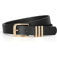 thumbnail image 1 of Women's Leather Belts Plus Size Fashion Ladies Waist Belt for Jeans Pants Dress with Metal Gold Buckle 1 Pack, 1 of 7