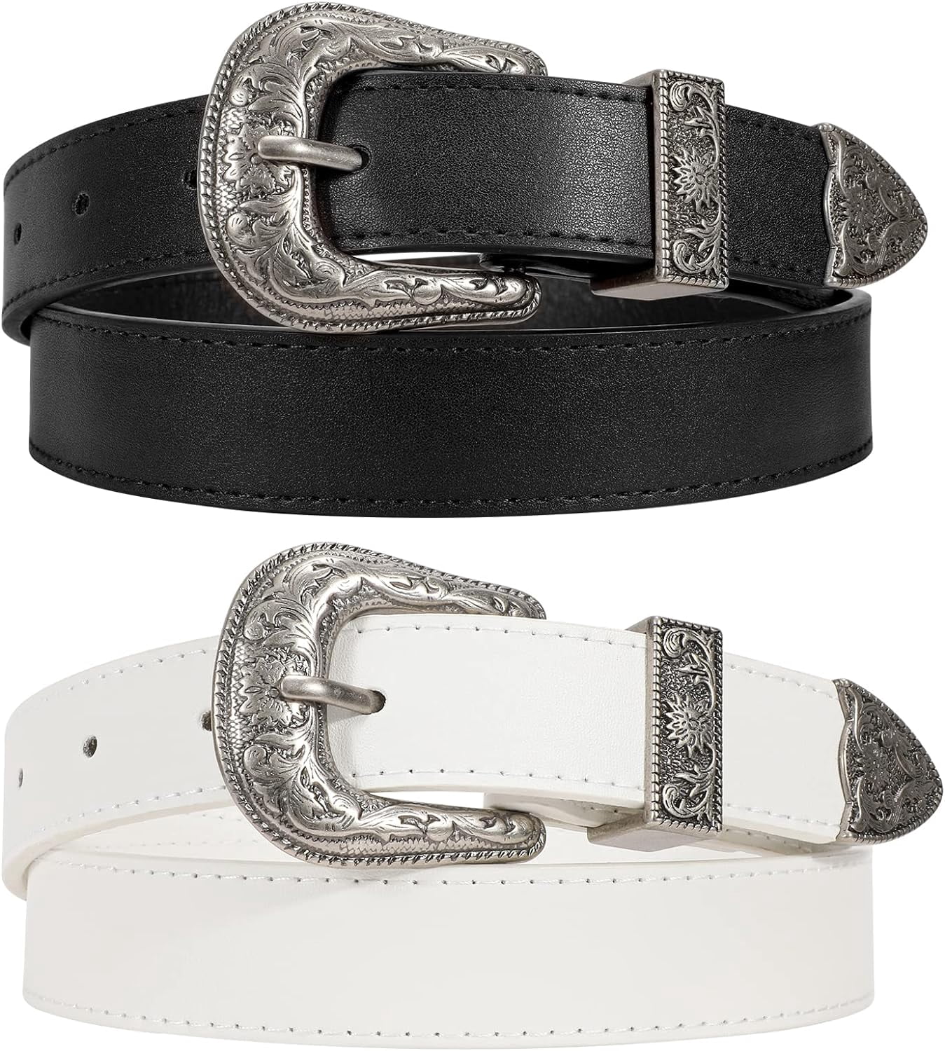 9636 Leather Belts For Women, Suitable Jeans, Solid Metal Buckles Women Leather Belt for Jeans Pants Ladies Leather Belts with  main image 2
