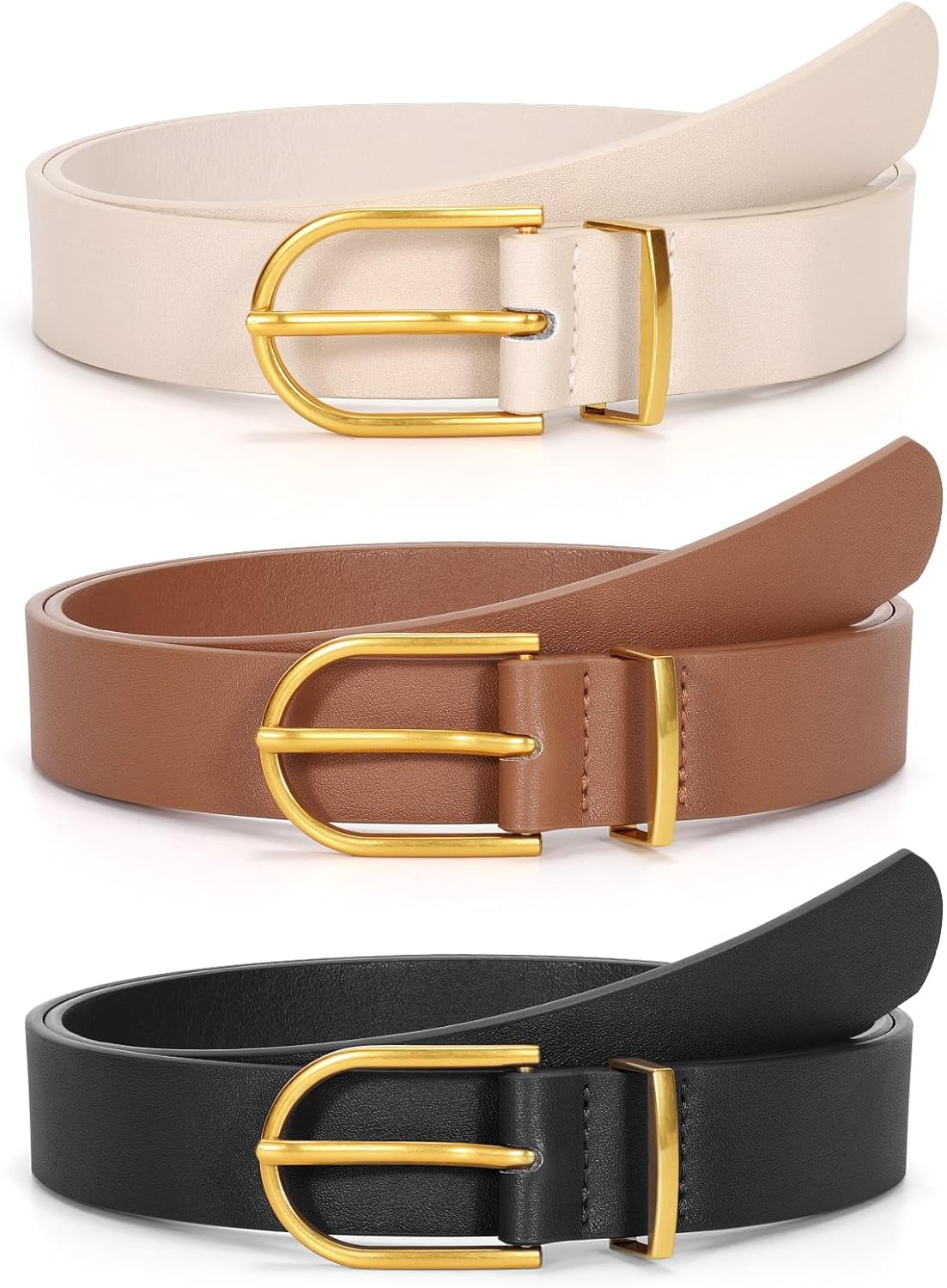 4369 Women Leather Belt With Gold Buckle Fashion Ladies Waist Relang Women main image 3