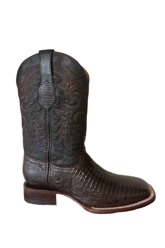 Men's Leather Chocolate Python Mid-Calf Boots