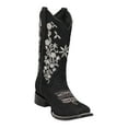 thumbnail image 1 of Women’s Leather Cowboy Boots Square Toe Floral Embroidered Retro Vintage Western Boots, 1 of 5