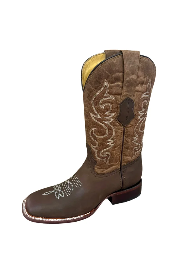 Men's Leather Cowboy Lasso Mid-Calf Boots