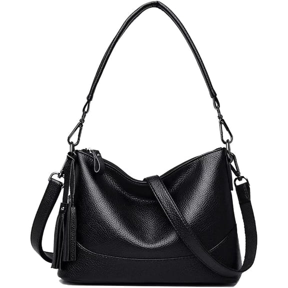 Women's Leather Crossbody Bag Tassel Crossbody Vintage Handbag Lightweight Purse
