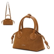 Women’s Leather Crossbody Shoulder Bag Small Top Handle Handbag Casual Leather Tote Purse for Work Durable Everyday Tote Bag,Brown