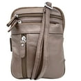 thumbnail image 1 of Women's Leather Crossbody, Shoulder, or Belt Bag  Vertical 4-Pocket Organizer Pouch, 1 of 3