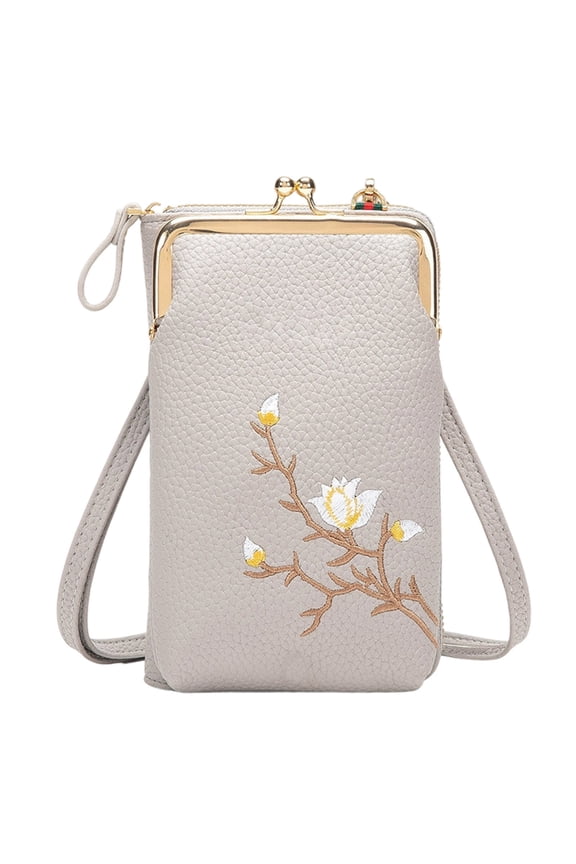 Women's Leather Crossbody Sling Wallet Bag with Card Slots - RFID Blocking Phone Purse for Travel, Work, and Daily Use - Compact Shoulder Bag with Zippered Pockets and Adjustable Strap