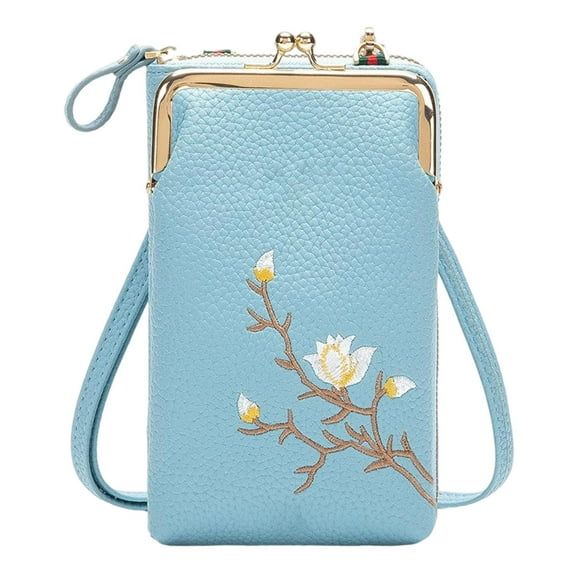 Women's Leather Crossbody Sling Wallet Bag with Card Slots - RFID Blocking Phone Purse for Travel, Work, and Daily Use - Compact Shoulder Bag with Zippered Pockets and Adjustable Strap