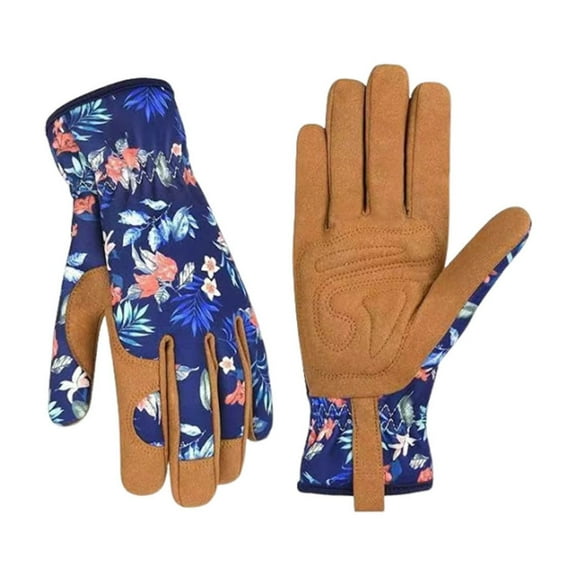 Women's Leather Gardening Gloves,Thorn-Proof, Abrasion-Resistant, Breathable and Sweat-Absorbent for Digging, Planting, Pruning, Comfortable Elasticated Wrist Design, Perfect Gift for Gardeners A