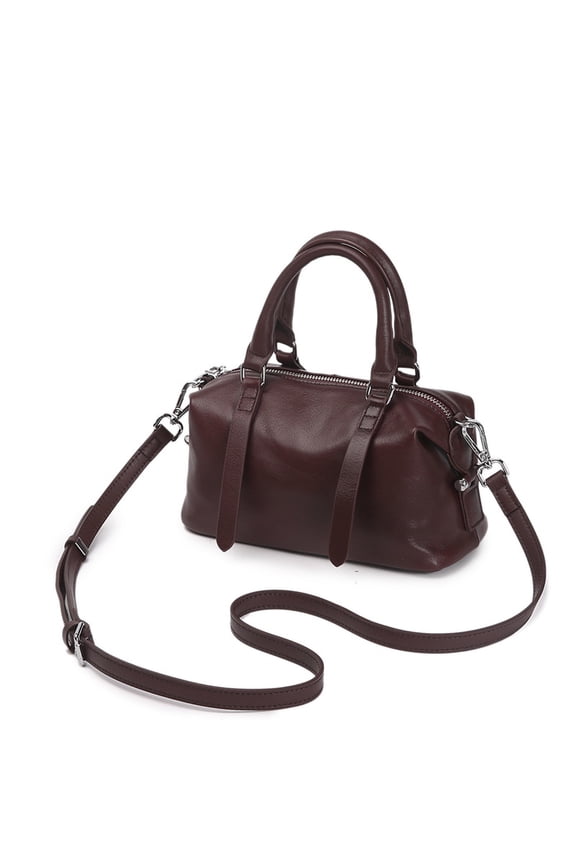 Women's Leather Handbag First Layer Cowhide Retro Shoulder Boston Bag