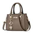 thumbnail image 1 of Women's Leather Handbag Tote Shoulder Bag Crossbody Purse Zipper Pocket Convertible Shoulder Handheld Bag, 1 of 3
