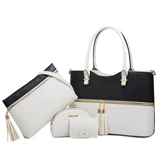 Women's Leather Handbags, Shoulder Bags, Crossbody Bags, Wallets, Four-piece Women's Bags