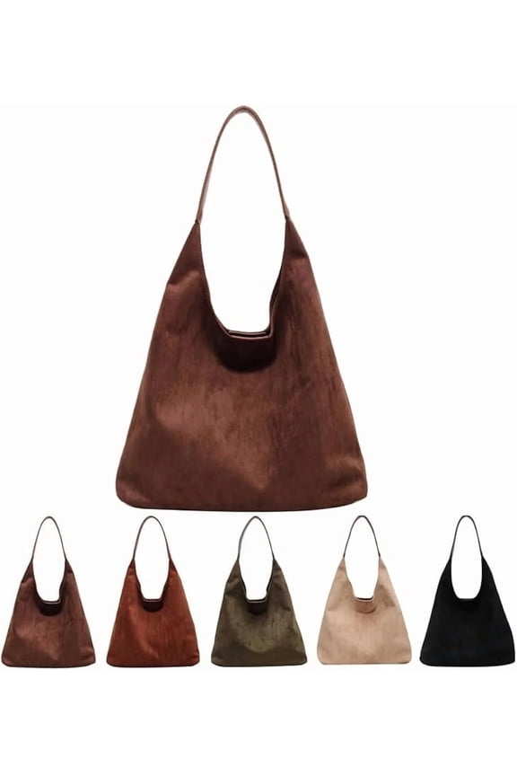 Women's Leather Hobo Bag Women's Suede Bag Slouchy Tote Bag Suede Hobo Shoulder Bag
