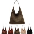 thumbnail image 1 of Women's Leather Hobo Bag  Women's Suede Bag  Slouchy Tote Bag  Suede Hobo Shoulder Bag, 1 of 6
