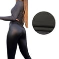 thumbnail image 1 of Women's Leather Leggings High Waisted Stretchy Shaping Yoga Pants for Workout Casual Wear, 1 of 2