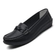 thumbnail image 1 of Women's Leather Loafers Soft Sole Shoes Driving Walking Moccasins Shoes Casual Slip on Loafers Boat Shoes Comfort Shoes, 1 of 6