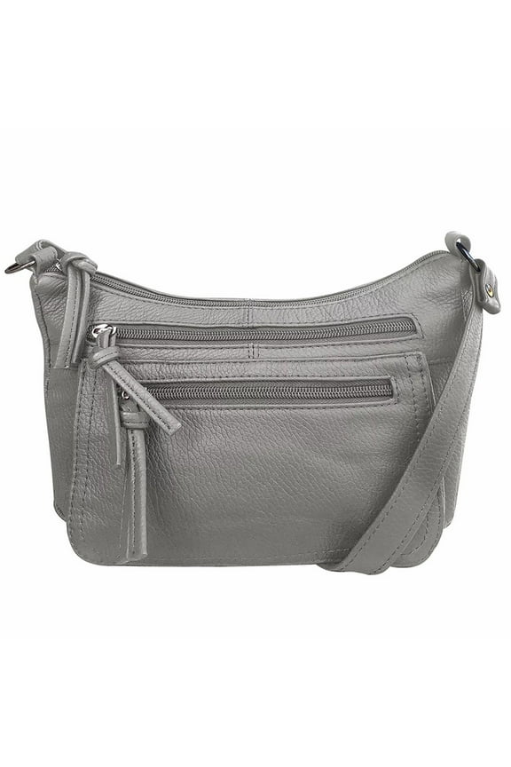 Women's Leather Medium Cross Body Purse Shoulder Ladies Handbag with Many Pockets