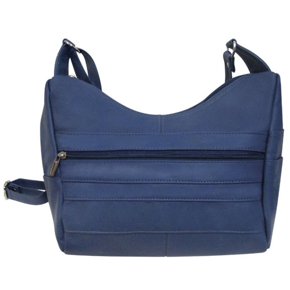 Women's Leather Medium Cross Body Purse Shoulder Ladies Handbag with Many Pockets