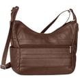 thumbnail image 1 of Women's Leather Medium Cross Body Purse Shoulder Ladies Handbag with Many Pockets, 1 of 6