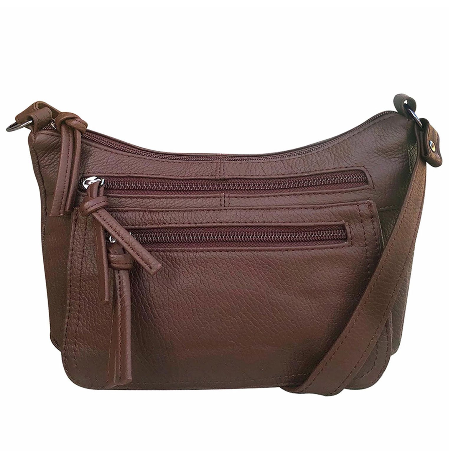 Women's Leather Medium Cross Body Purse Shoulder Ladies Handbag with Many Pockets