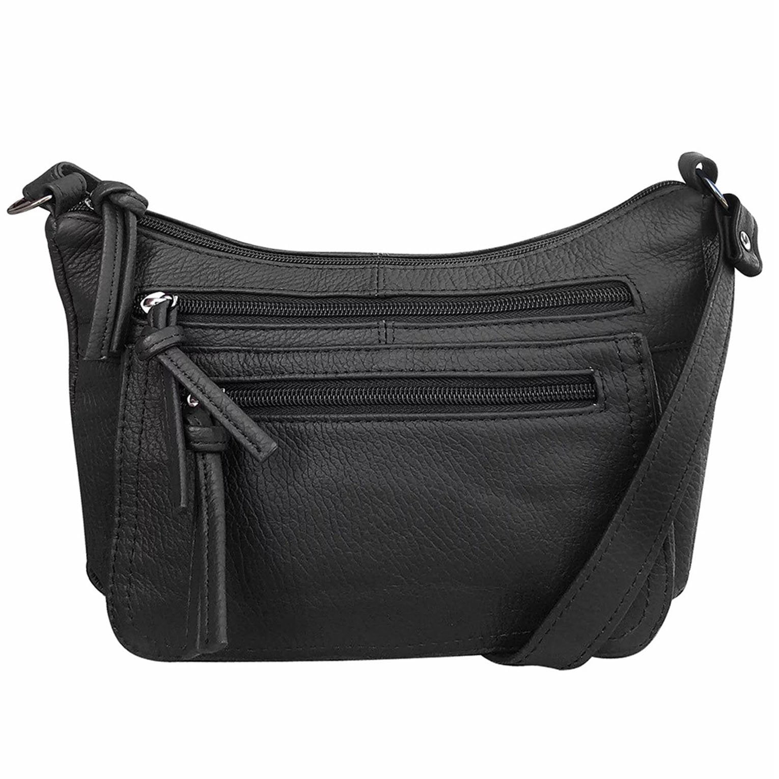 Women's Leather Medium Cross Body Purse Shoulder Ladies Handbag with Many Pockets