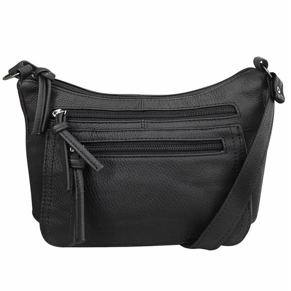 Women's Leather Medium Cross Body Purse Shoulder Ladies Handbag with Many Pockets