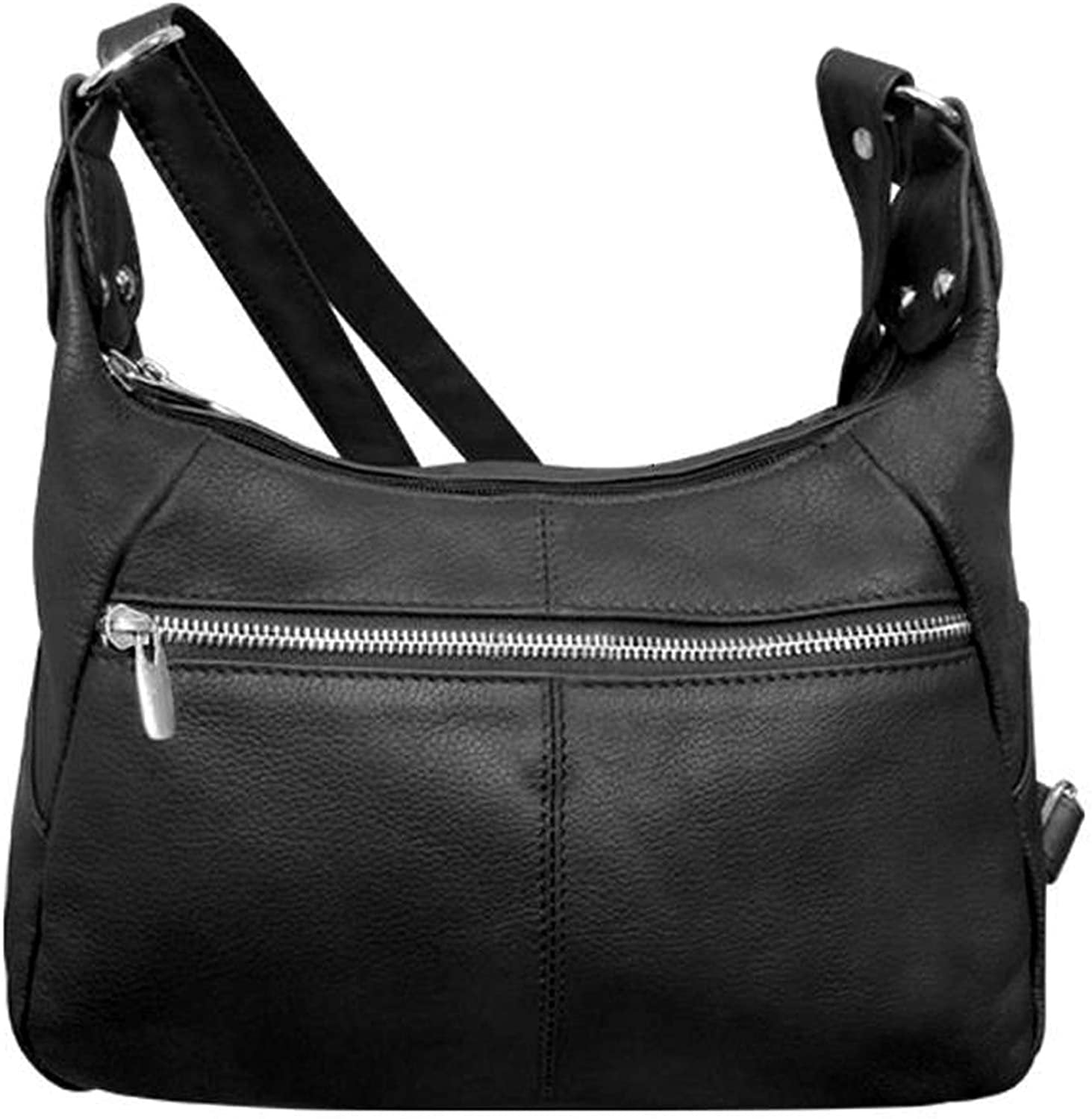 Women's Leather Medium Cross Body Purse Shoulder Ladies Handbag with Many Pockets