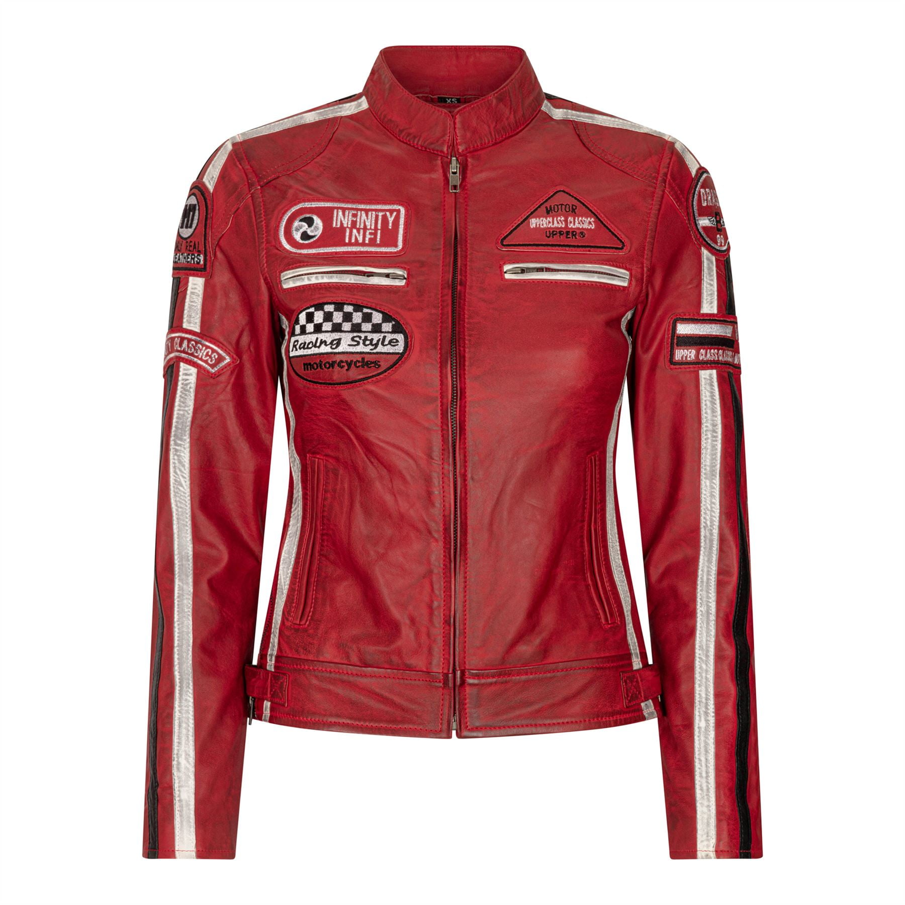 Women's Leather Motorcycle Biker Jacket - Walmart.com