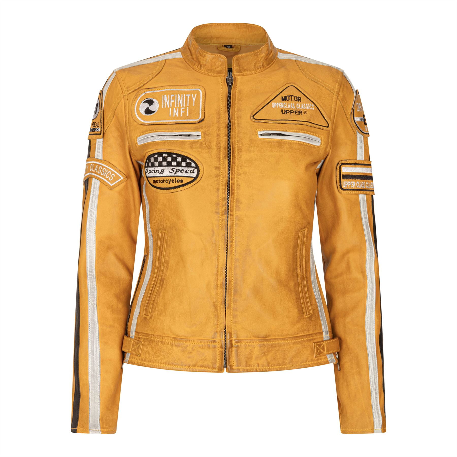 Women's Leather Motorcycle Biker Jacket - Walmart.com