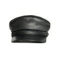 thumbnail image 1 of Women's Leather Newsboy Cap Cabbie Beret Real Leather Flat Hat Vintage Style Ascot Hat (US, Alpha, XX-Large, Black), 1 of 5