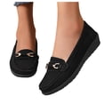thumbnail image 1 of Women's Leather Penny Loafers Driving Moccasins Casual Slip on Flats Shoes Nurse Work Walking Loafer Shoes, 1 of 8