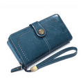 thumbnail image 1 of Women's Leather RFID Blocking Wallet with Wristlet - Multi Card Holder Zipper Pocket for Bills & Phone - Soft Vintage Purse for Everyday Use, 1 of 3