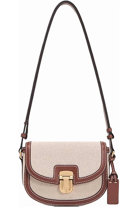 Women's Leather Saddle Bag Casual Shoulder Bags Vintage Crossbody Purse