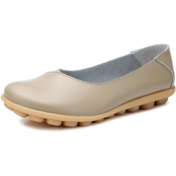 Women's Leather Shoes Loafers Solid Color Slip-ons Flat Shoes Comfortable Casual Walking Flats