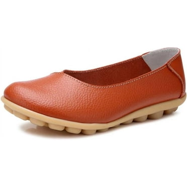Women's Leather Shoes Loafers Solid Color Slip-ons Flat Shoes Comfortable Casual Walking Flats
