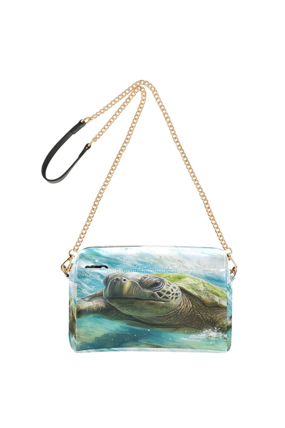 Women's Leather Shoulder Bag Crossbody Purse with Zipper Pockets Waterproof PU Handbag Great Turtle