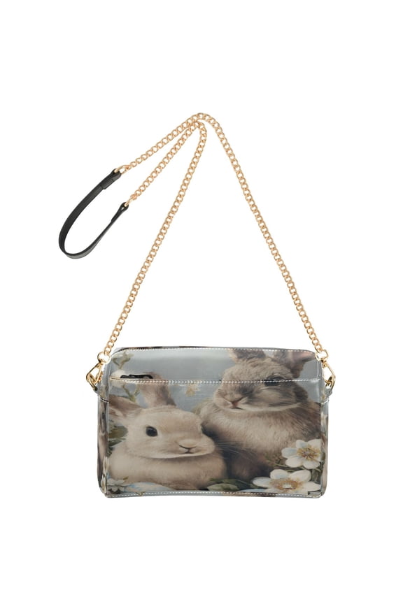 Women's Leather Shoulder Bag Crossbody Purse with Zipper Pockets Waterproof PU Handbag Grey Rabbit Nest