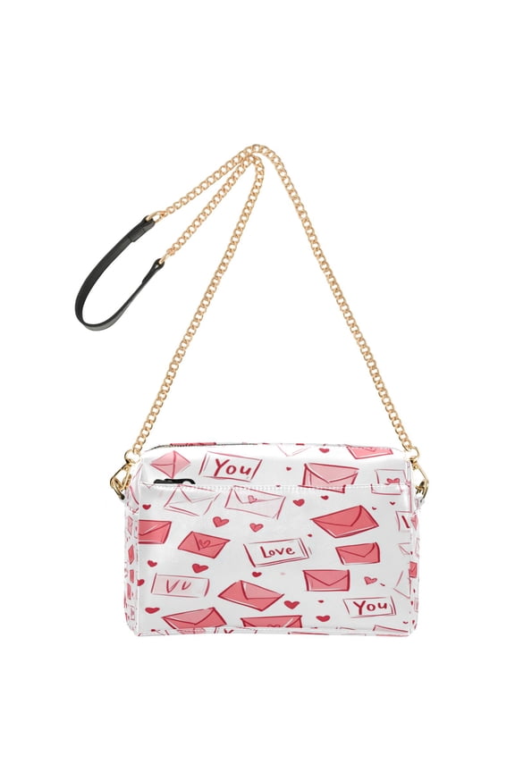 Women's Leather Shoulder Bag Crossbody Purse with Zipper Pockets Waterproof PU Handbag Valentine's Day Envelope