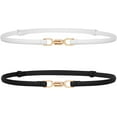 thumbnail image 1 of Women's Leather Skinny Belt for Dress Adjustable Thin Waist Belt for Ladies, 1 of 6